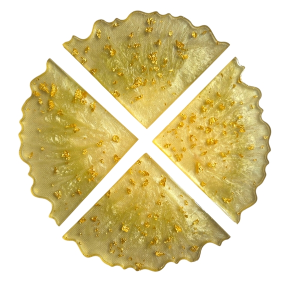 Hand Crafted Other - Gold Decorative Coaster 4 pc set
Handmade resin